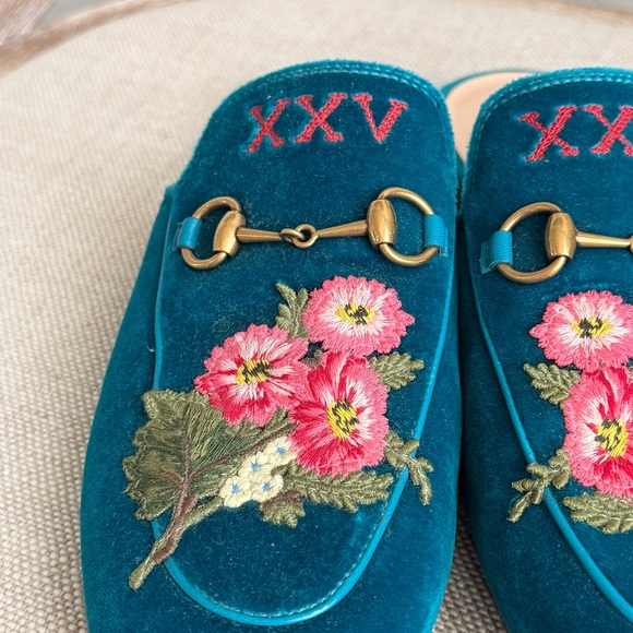 Gucci princetown velvet mules Neiman Marcus 110th special edition - Picture 2 of 10